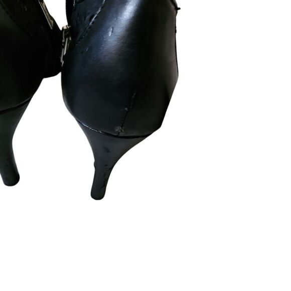 Calvin Klein Heels Womens 7.5 Black Open Toe Side Zip Stiletto Kailani Bootie - Picture 9 of 9